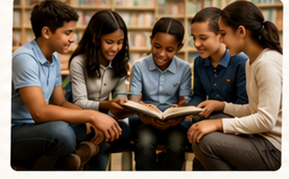 Students studying